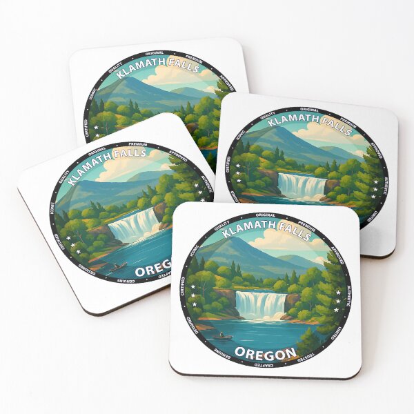Item preview, Klamath Falls Oregon Travel Poster - Scenic Nature Art of Crater Lake & Pine Forest USA designed and sold by inkNext.