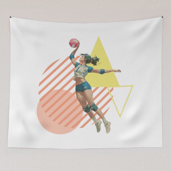 Item preview, Volleyball Spiker Outside Hitter on Bold Geometric Pattern designed and sold by daila70.