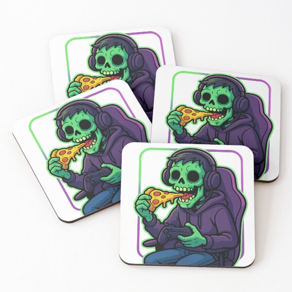 Item preview, Gamer Zombie: Pixelated Pizza & Controller Gamer Zombie | Zombie Gamer Art | Pizza Gaming designed and sold by Momay-designer.