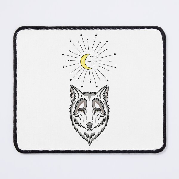 Item preview, Celestial Wolf - hand-drawn illustration designed and sold by RoseWolfGifts.