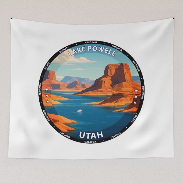 Item preview, Lake Powell Utah Travel Poster - Scenic Desert Lake Wall Art USA designed and sold by inkNext.