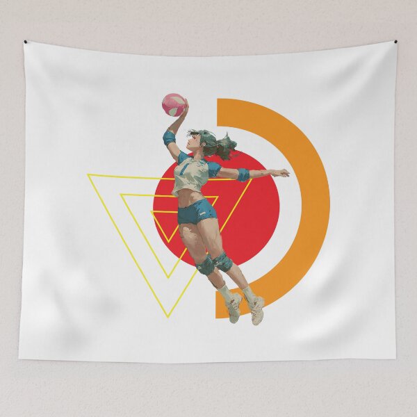 Item preview, Volleyball Hitter Outside Position Spiker with Geometric Artwork designed and sold by daila70.