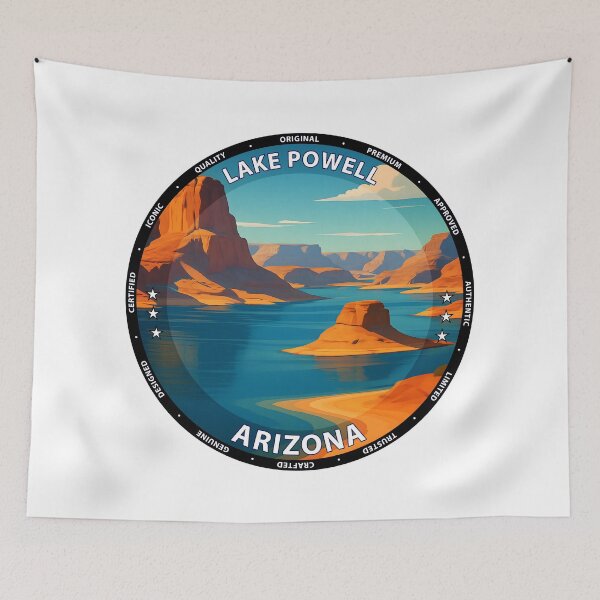 Item preview, Lake Powell Arizona Travel Poster - Scenic Desert Lake Art USA designed and sold by inkNext.