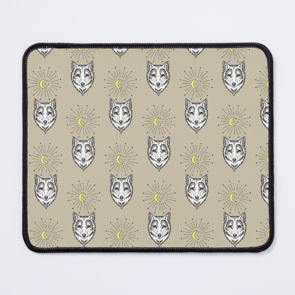 Item preview, Wolf moon - pattern beige designed and sold by RoseWolfGifts.