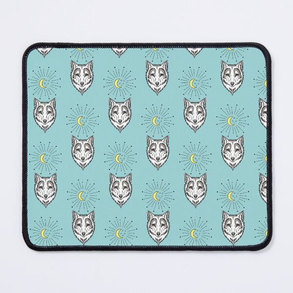 Item preview, Wolf moon - pattern aqua designed and sold by RoseWolfGifts.