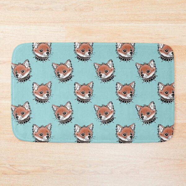 Item preview, punk baby fox- pattern aqua designed and sold by RoseWolfGifts.