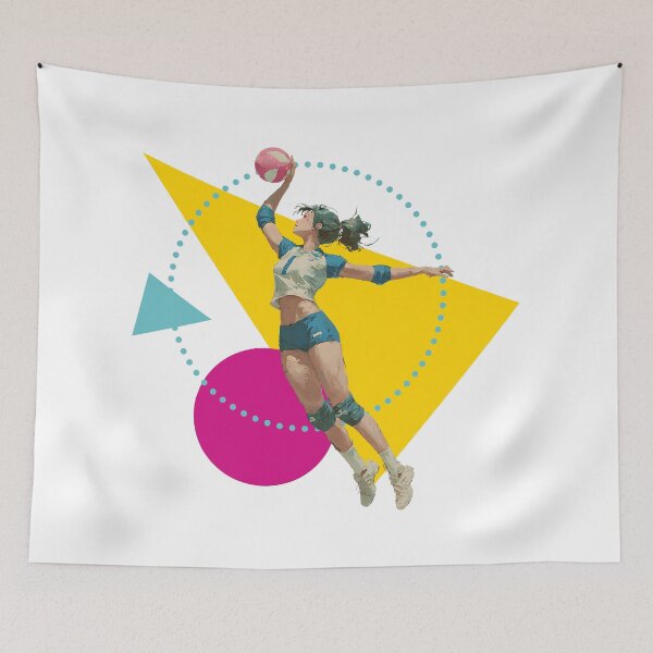 Item preview, Volleyball Outside Hitter Sporty Spiker on Geometric Design designed and sold by daila70.