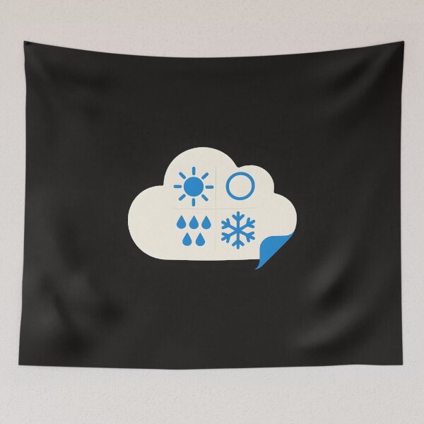 Item preview, Sardonic Weather App — Cloud UI Poster (Swiss-Grid, Flat-Print) designed and sold by VoidBloom Studio.
