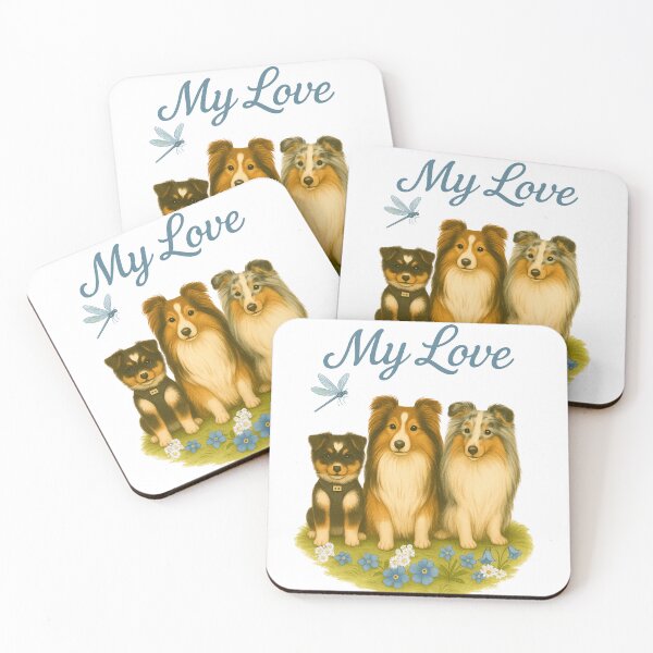 Item preview, Sheltie & Puppy "My Love" – Hoodie/Shirt for Dog Lovers | Gift Idea with Heart & Dog designed and sold by MitMopsundHerz Rosinchens_Welt.