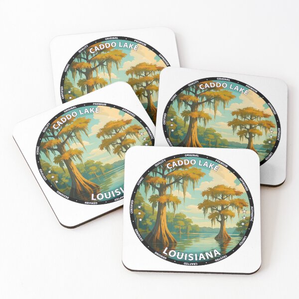 Item preview, Caddo Lake Louisiana Travel Poster - Bald Cypress Swamp Art USA designed and sold by inkNext.