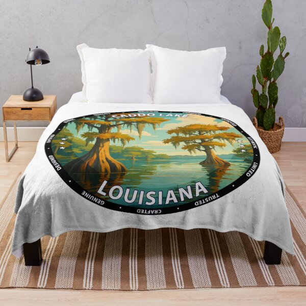 Item preview, Caddo Lake Louisiana Travel Poster - Bald Cypress Swamp Art USA designed and sold by inkNext.