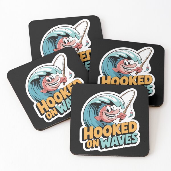 Item preview, Hooked On Waves Fishing Shoreline Anglers designed and sold by Blok45.