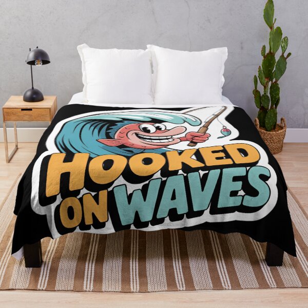 Item preview, Hooked On Waves Fishing Shoreline Anglers designed and sold by Blok45.