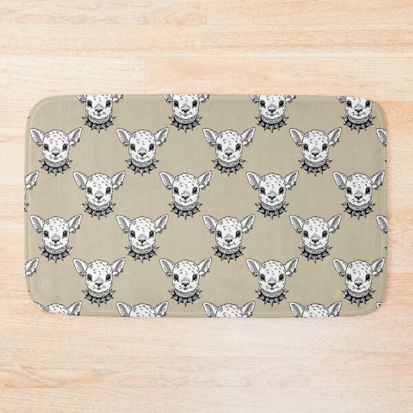 Item preview, Cute punk baby lamb - pattern beige designed and sold by RoseWolfGifts.