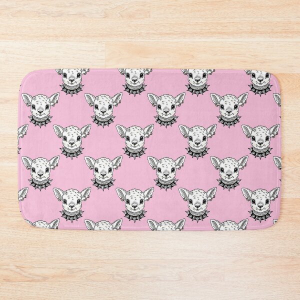 Item preview, Cute punk baby lamb - pattern pink designed and sold by RoseWolfGifts.