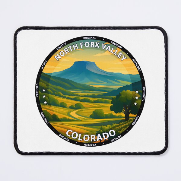 Item preview, North Fork Valley Colorado Travel Poster - Scenic Mountain Landscape Art USA designed and sold by inkNext.