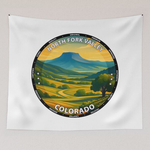 Item preview, North Fork Valley Colorado Travel Poster - Scenic Mountain Landscape Art USA designed and sold by inkNext.