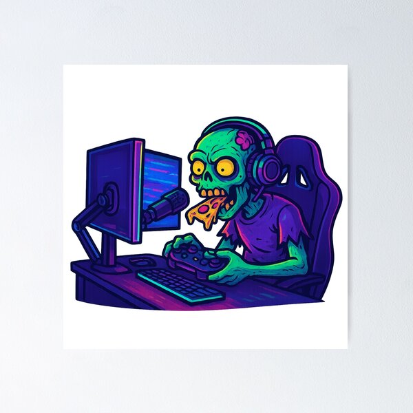 Item preview, Zombie Streamer: Undead Gaming & Pizza Party designed and sold by Momay-designer.
