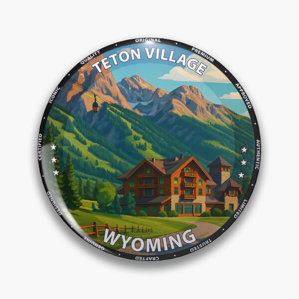 Item preview, Teton Village Wyoming Travel Poster - Scenic Mountain Resort Art USA designed and sold by inkNext.