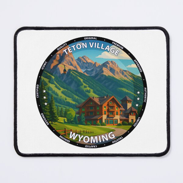 Item preview, Teton Village Wyoming Travel Poster - Scenic Mountain Resort Art USA designed and sold by inkNext.