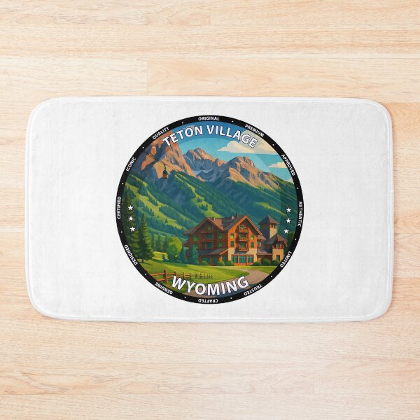 Item preview, Teton Village Wyoming Travel Poster - Scenic Mountain Resort Art USA designed and sold by inkNext.