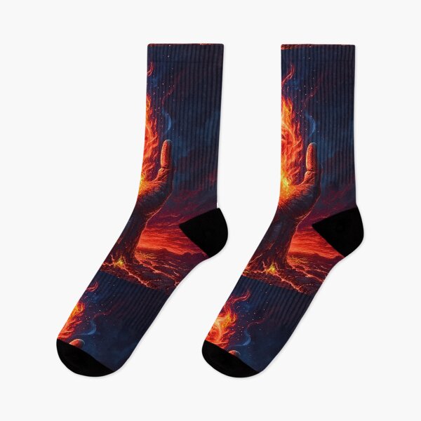 Item preview, Surreal Soul In Flames | Fiery Hand Rock & Metal T-Shirt designed and sold by DireBlaze.