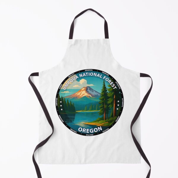 Item preview, Umpqua National Forest Oregon Travel Poster - Scenic Pacific Northwest Nature Art USA designed and sold by inkNext.