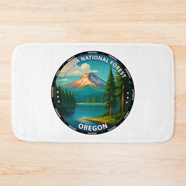 Item preview, Umpqua National Forest Oregon Travel Poster - Scenic Pacific Northwest Nature Art USA designed and sold by inkNext.