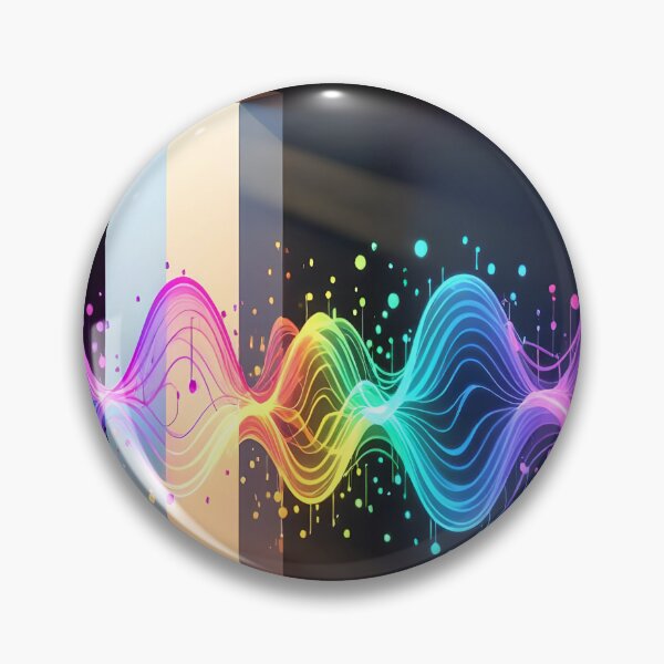 Item preview, soundwaves dark room round abstract colorful design designed and sold by SmashingDeals.