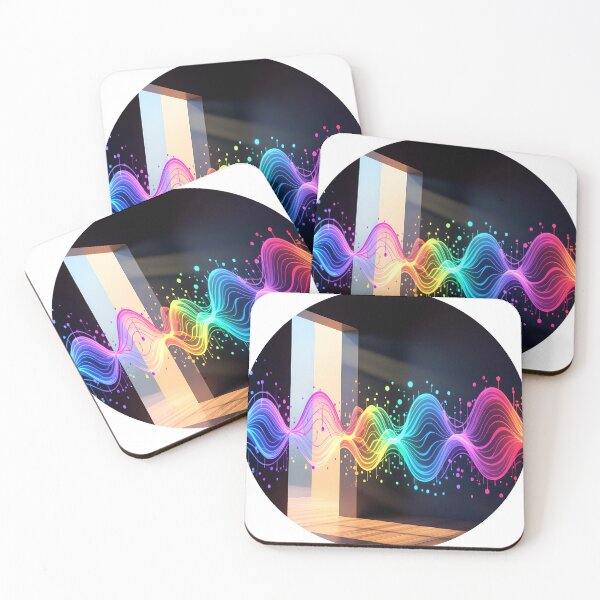 Item preview, soundwaves dark room round abstract colorful design designed and sold by SmashingDeals.