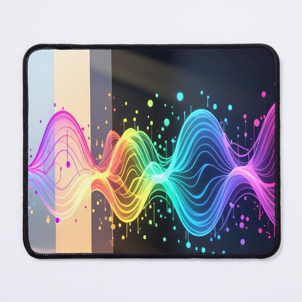 Item preview, soundwaves dark room round abstract colorful design designed and sold by SmashingDeals.