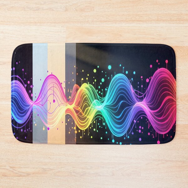 Item preview, soundwaves dark room round abstract colorful design designed and sold by SmashingDeals.