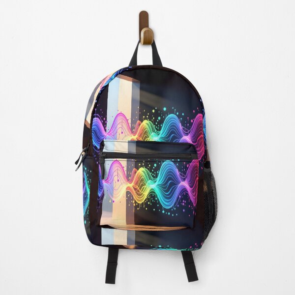 Item preview, soundwaves dark room round abstract colorful design designed and sold by SmashingDeals.