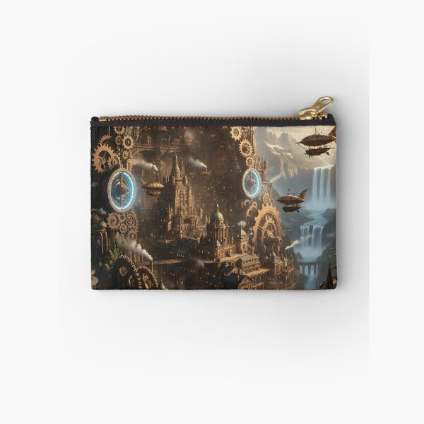 Item preview, Clockwork Citadel — Steampunk Mountain City with Airships designed and sold by VoidBloom Studio.