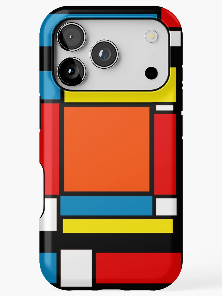 Thumbnail 1 of 4, iPhone Case, Abstract Multicolor Cubic Linework Pattern Design designed and sold by TheDezignKitchen.