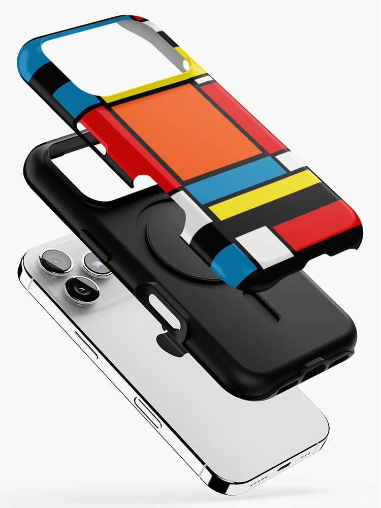 Thumbnail 2 of 4, iPhone Case, Abstract Multicolor Cubic Linework Pattern Design designed and sold by TheDezignKitchen.
