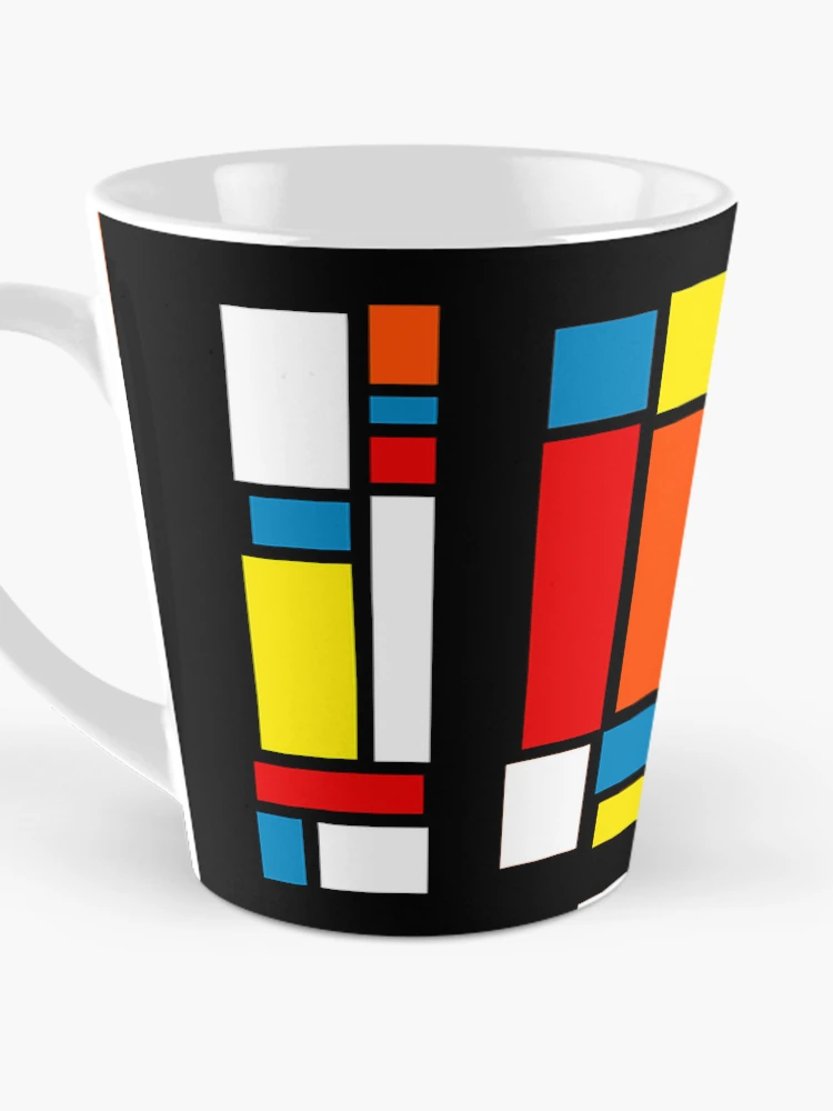 Thumbnail 3 of 4, Coffee Mug, Abstract Multicolor Cubic Linework Pattern Design designed and sold by TheDezignKitchen.