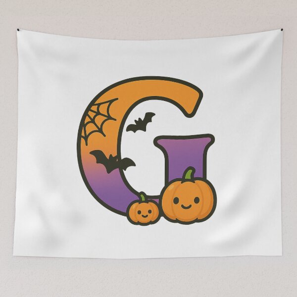 Item preview, Halloween Letter G – Cute Kawaii Cartoon with Spooky Details designed and sold by PrintCreations9.