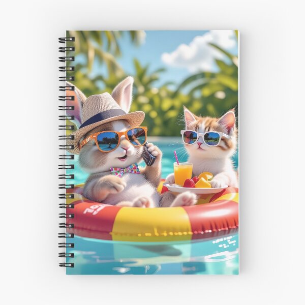 Item preview, The Scenery of Cute Bunny and Kitten Relaxing in Summer designed and sold by Pim-Crystal.