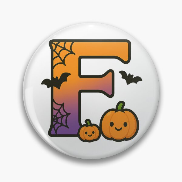 Item preview, Halloween Letter F – Cute Kawaii Cartoon with Spooky Details designed and sold by PrintCreations9.