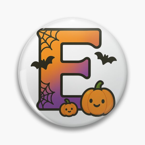 Item preview, Halloween Letter E – Cute Kawaii Cartoon with Spooky Details designed and sold by PrintCreations9.