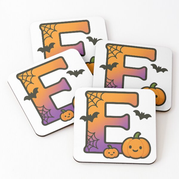 Item preview, Halloween Letter E – Cute Kawaii Cartoon with Spooky Details designed and sold by PrintCreations9.