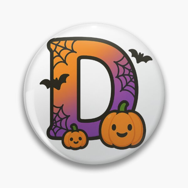 Item preview, Halloween Letter D – Cute Kawaii Cartoon with Spooky Details designed and sold by PrintCreations9.