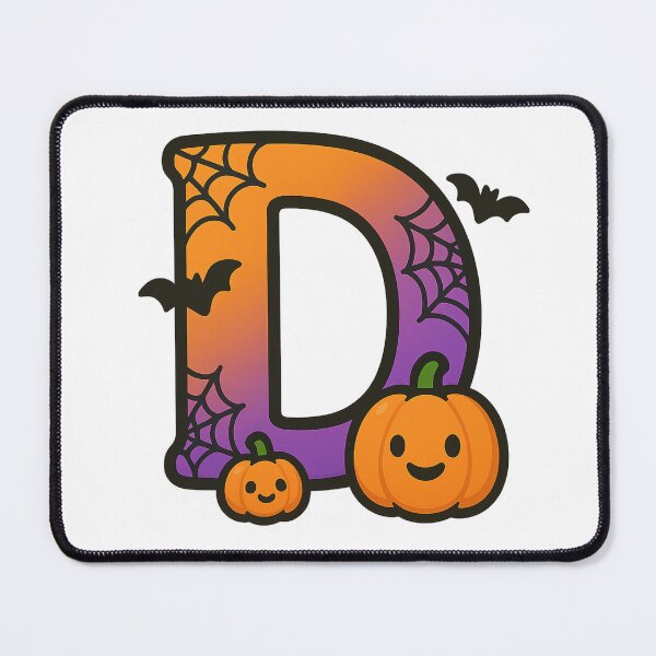 Item preview, Halloween Letter D – Cute Kawaii Cartoon with Spooky Details designed and sold by PrintCreations9.