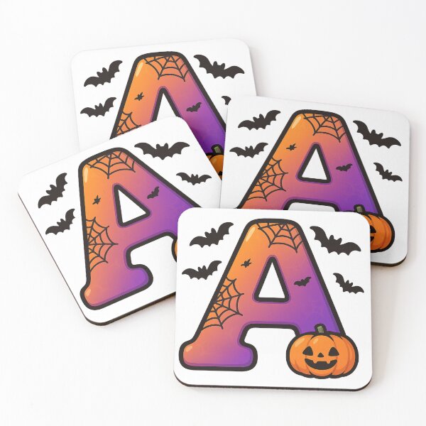 Item preview, Halloween Letter A – Cute Kawaii Cartoon with Spooky Details designed and sold by PrintCreations9.