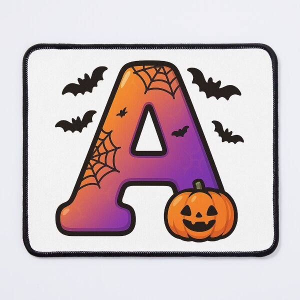 Item preview, Halloween Letter A – Cute Kawaii Cartoon with Spooky Details designed and sold by PrintCreations9.