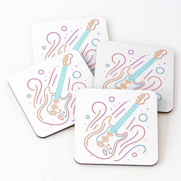 Item preview, Neon Electric Guitar Artwork – Vibrant Music Lover Design for Stickers, Shirts & Posters designed and sold by Rockz-Fashion.