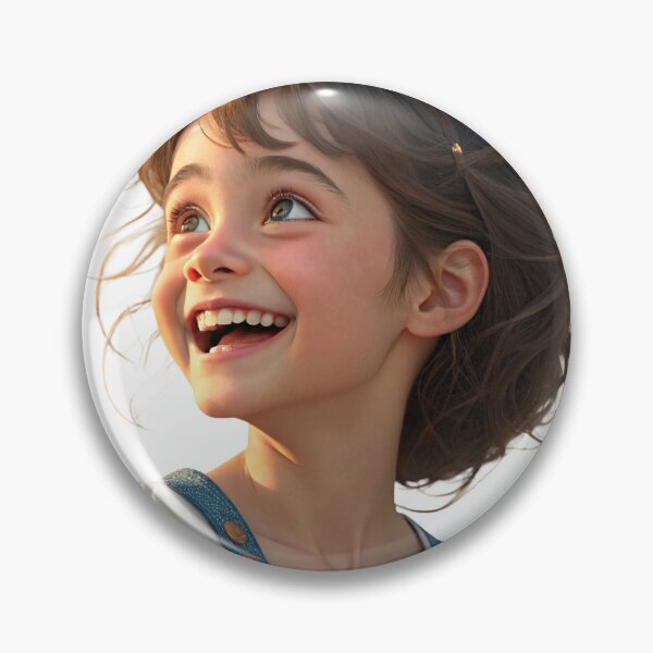 Item preview, Joyful Smiling Girl – Wholesome Animated Artwork for Apparel & Gifts designed and sold by TrendThreadsfor.