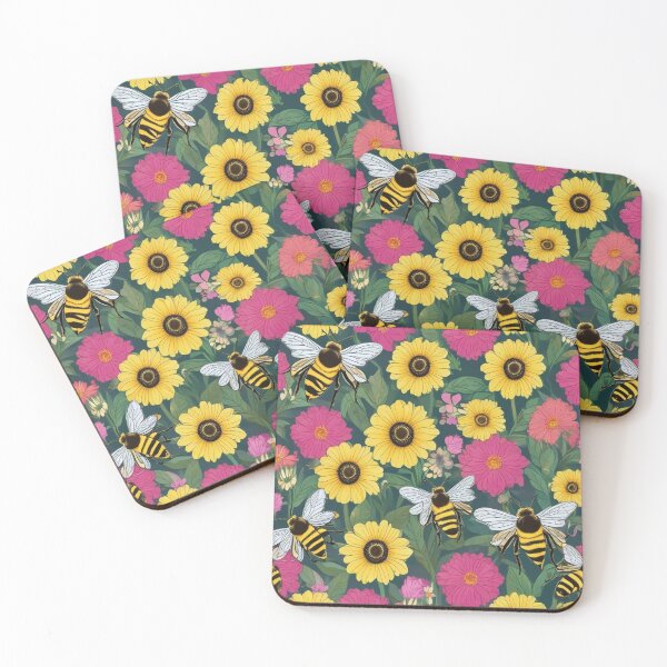 Item preview, Bees on flowers designed and sold by GasconyPassion.