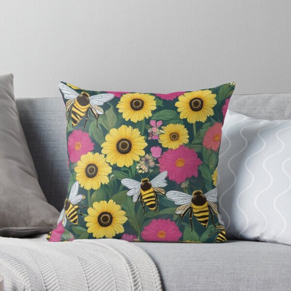 Item preview, Bees on flowers designed and sold by GasconyPassion.